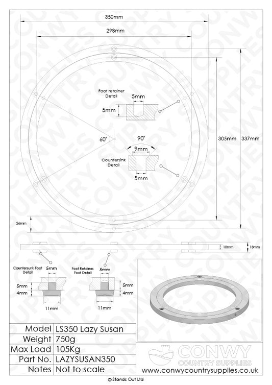 350mm Lazy Susan Bearing