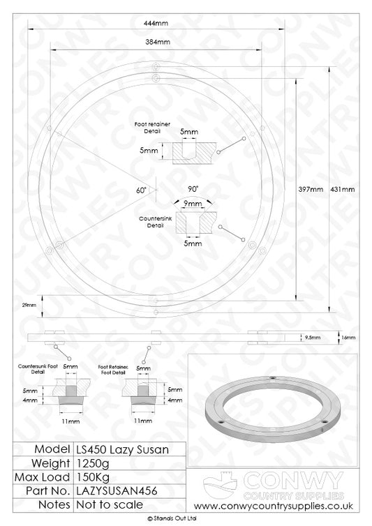450mm Lazy Susan Bearing