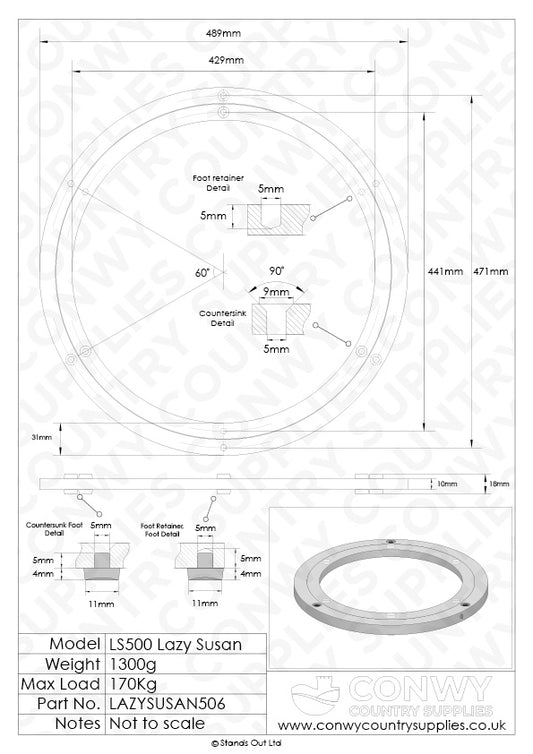 500mm Lazy Susan Bearing