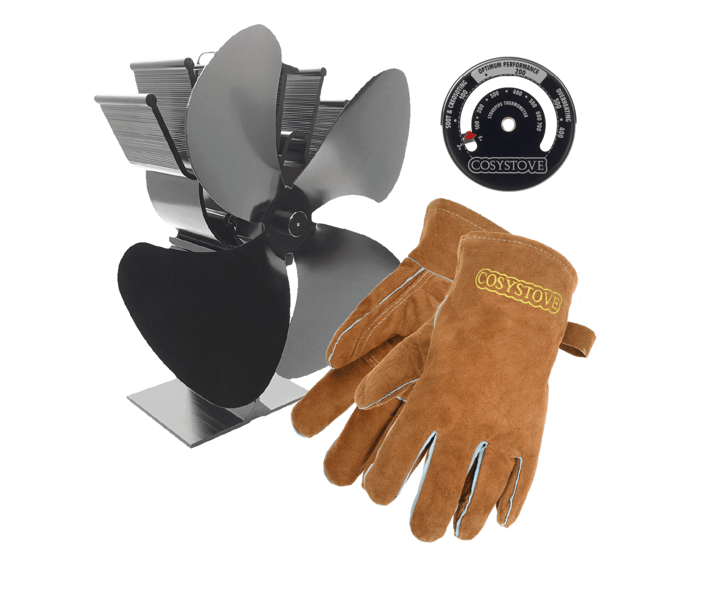 Cosystove Fan, Gloves & Thermometer | Bundle | X-Stop