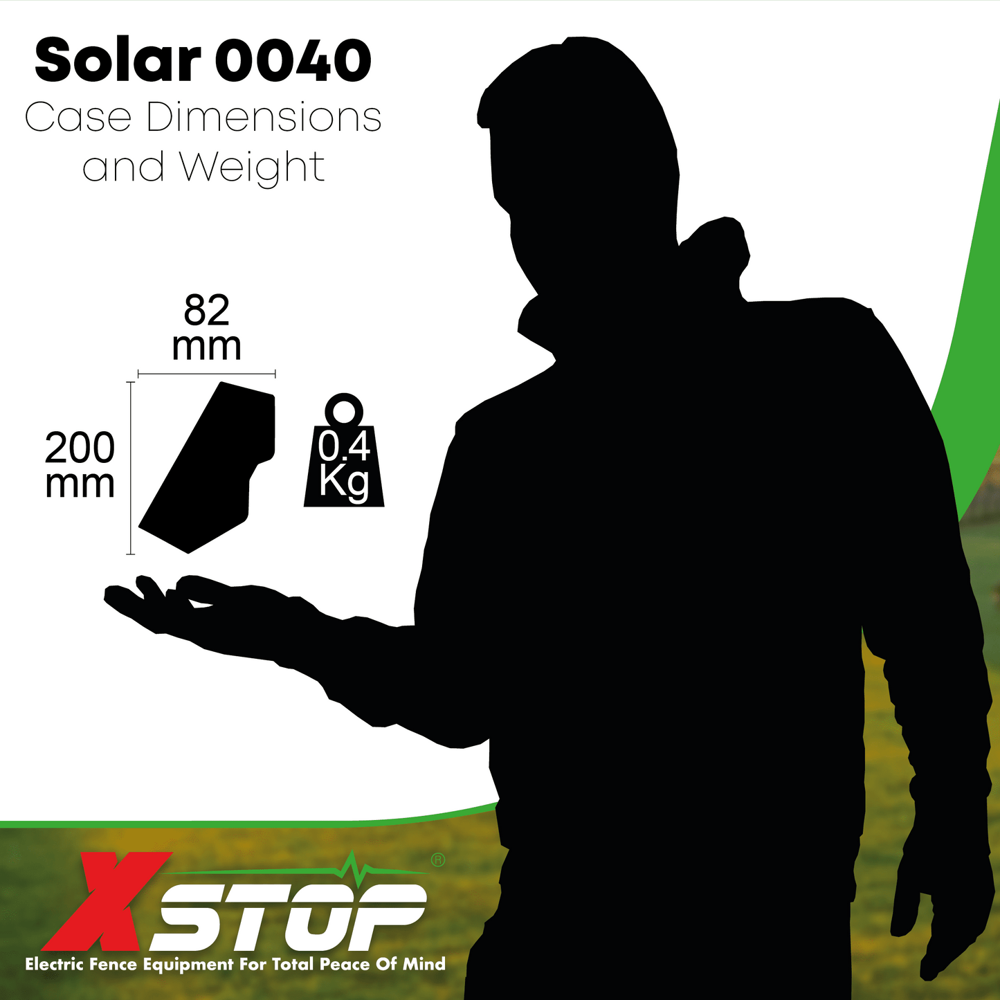 Solar 0040 Solar & Battery Powered Electric Fence Energiser .04J - 2Km | X-Stop