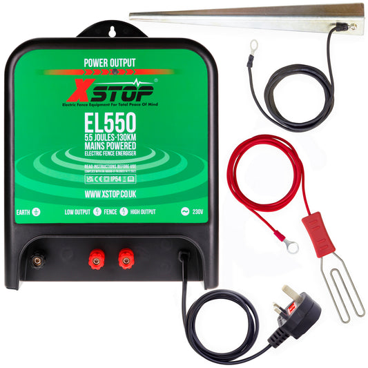 X-Stop EL550 230v Mains Powered Electric Fence Energiser 5.5J - 130Km