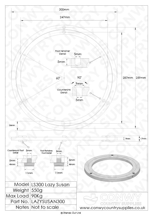 300mm Lazy Susan Bearing
