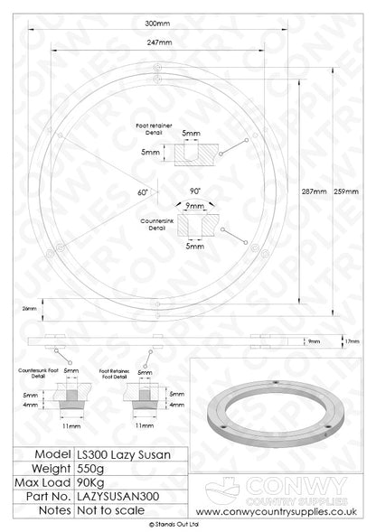 300mm Lazy Susan Bearing