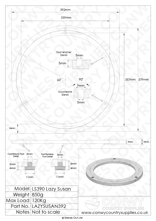 390mm Lazy Susan Bearing
