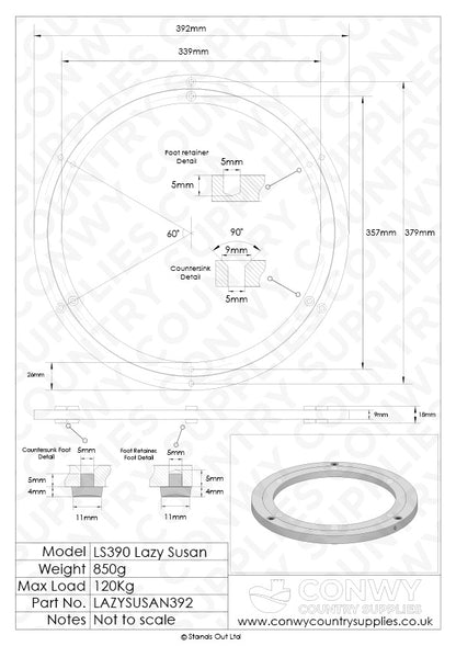 390mm Lazy Susan Bearing