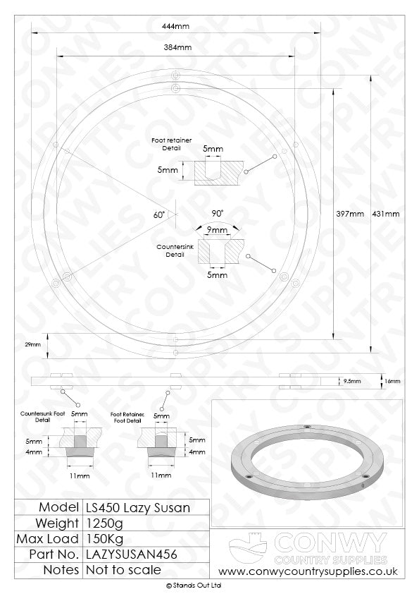 450mm Lazy Susan Bearing