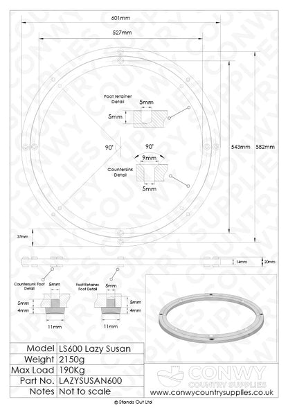 600mm Lazy Susan Bearing