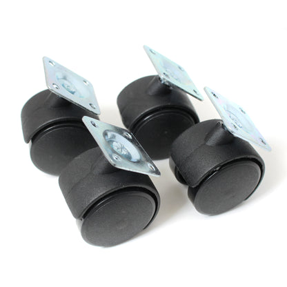 40mm Plastic Castor Wheels - 4 pack