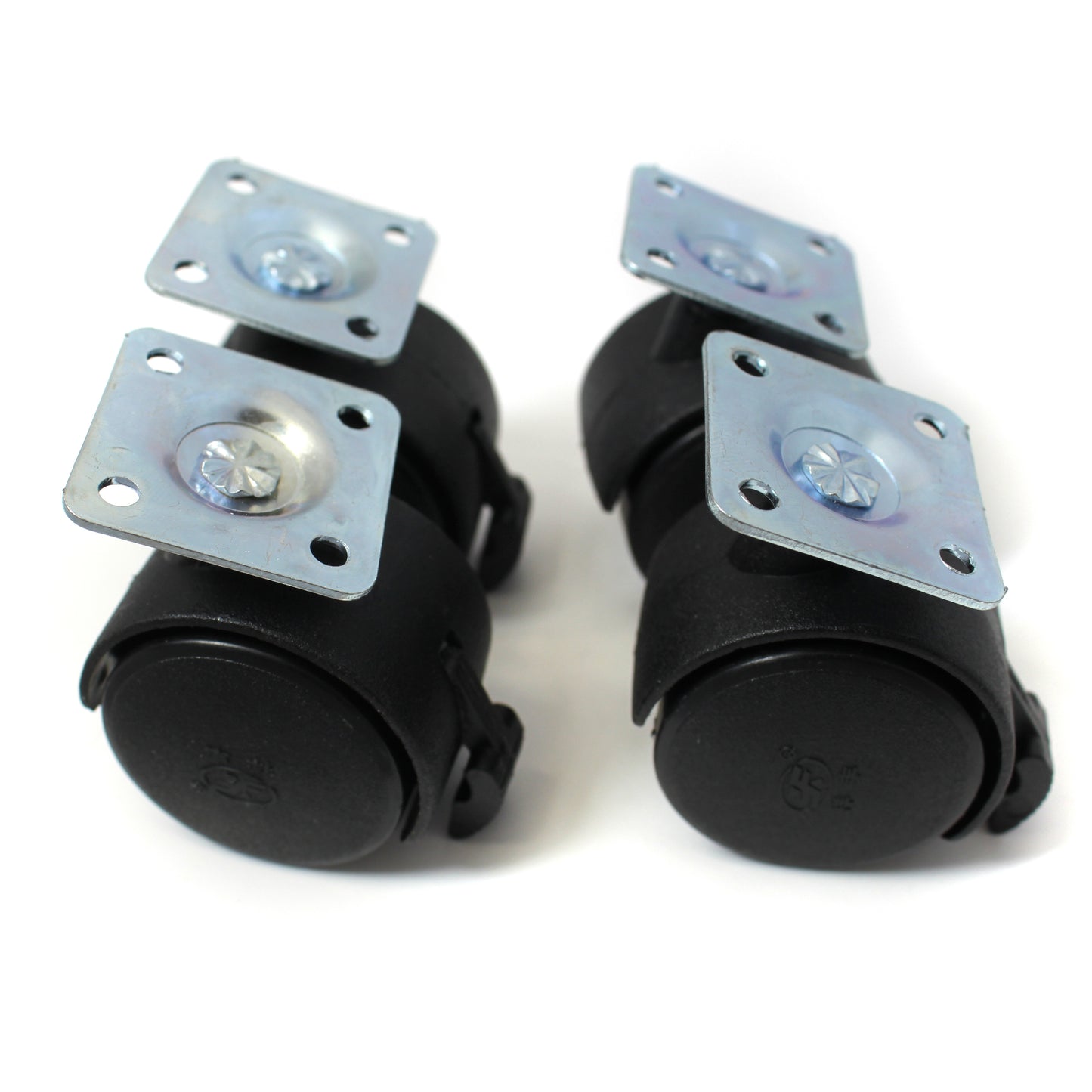 Plastic 40mm Caster Wheels With Brake - Pack of 4