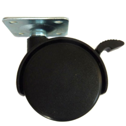 Plastic 40mm Caster Wheels With Brake - Pack of 4