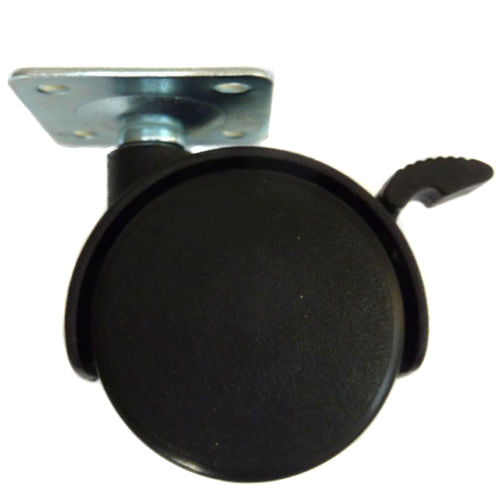 40mm Plastic Castor Wheels with brake - 4 pack