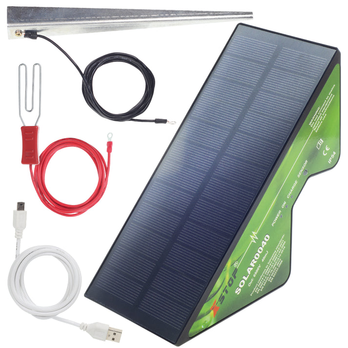 X-Stop Solar 0040 Solar & Battery Powered Electric Fence Energiser .04 ...