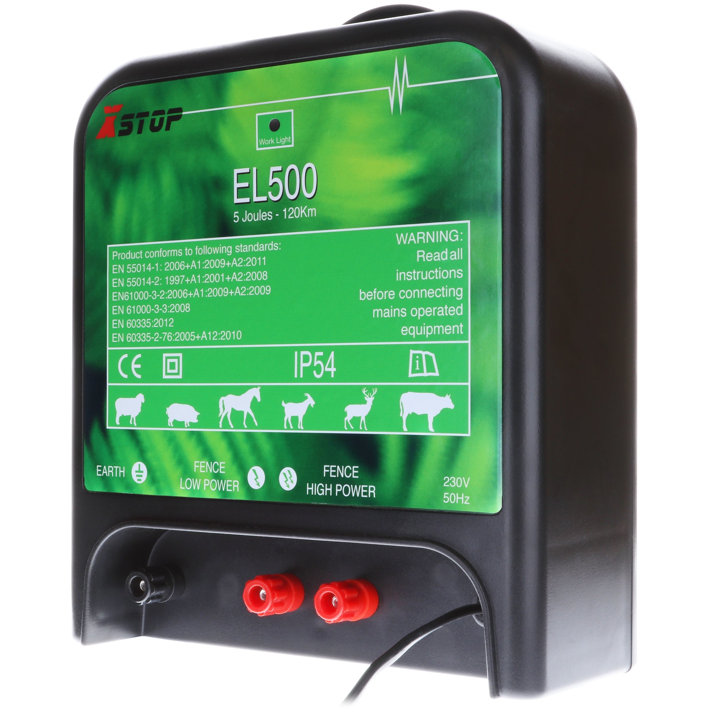 EL500 230v Mains Powered Electric Fence Energiser 5.0J - 120Km | X-Stop
